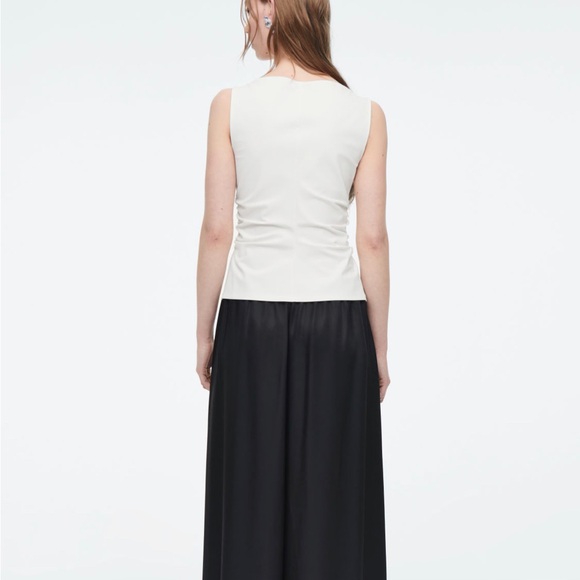 COS cowl neck gathered sleeveless top white - Picture 3 of 5